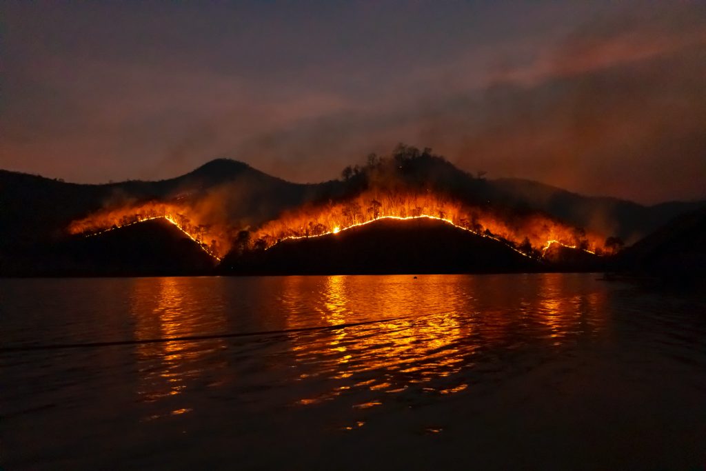 Image of wildfire on hill