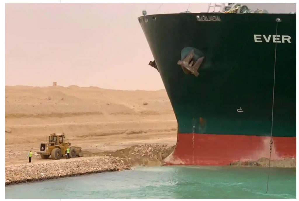 Grounded Suez vessel